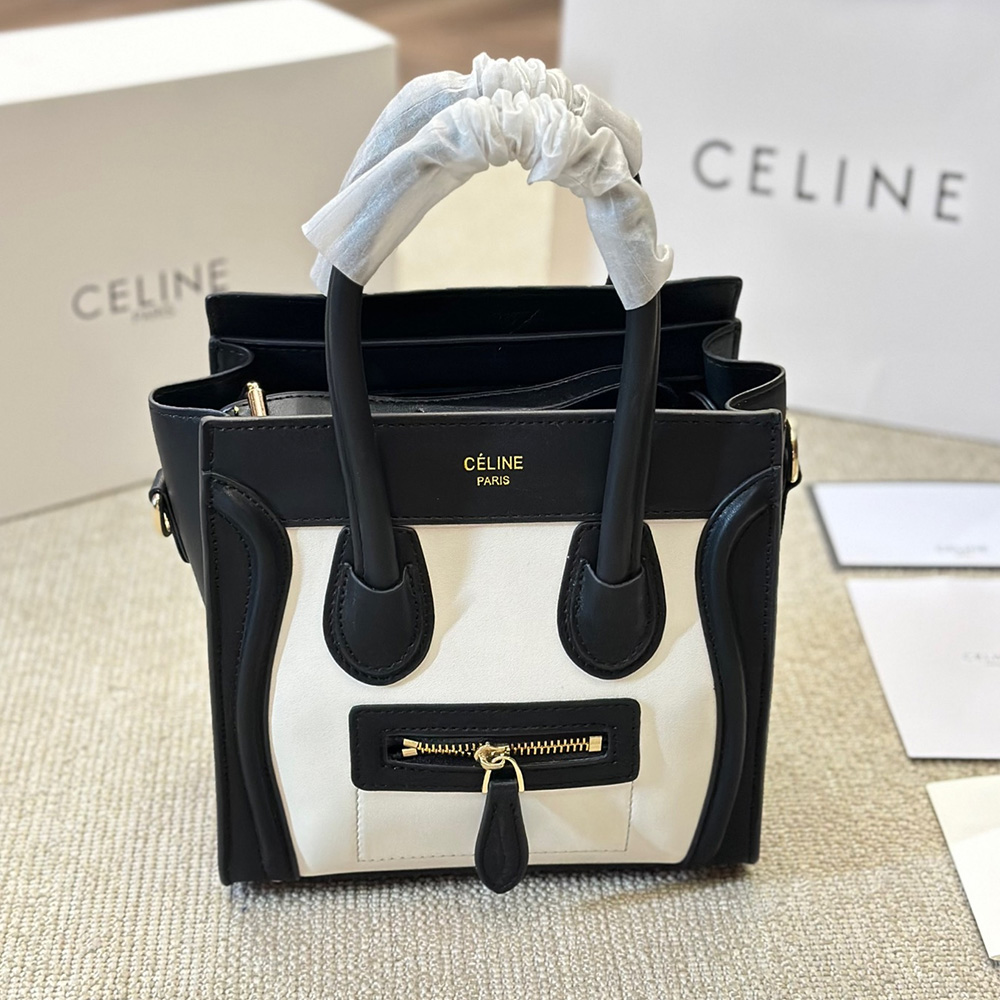 Celine Luggage Smiley leather handbag crossbody bag  (Replica)