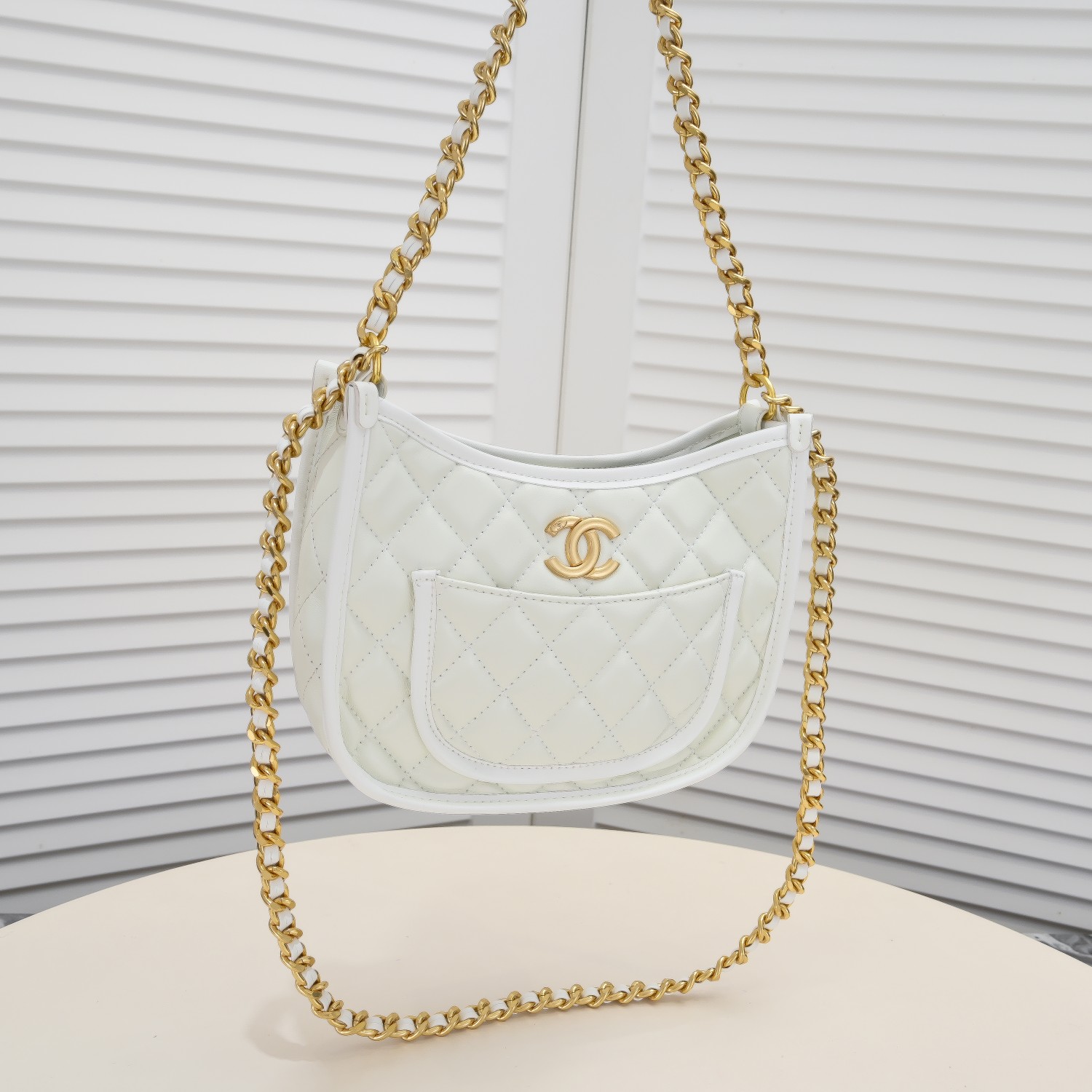 Chanel 24S Half Moon  Hobo Underarm Bag  Shoulder Bag Handbag