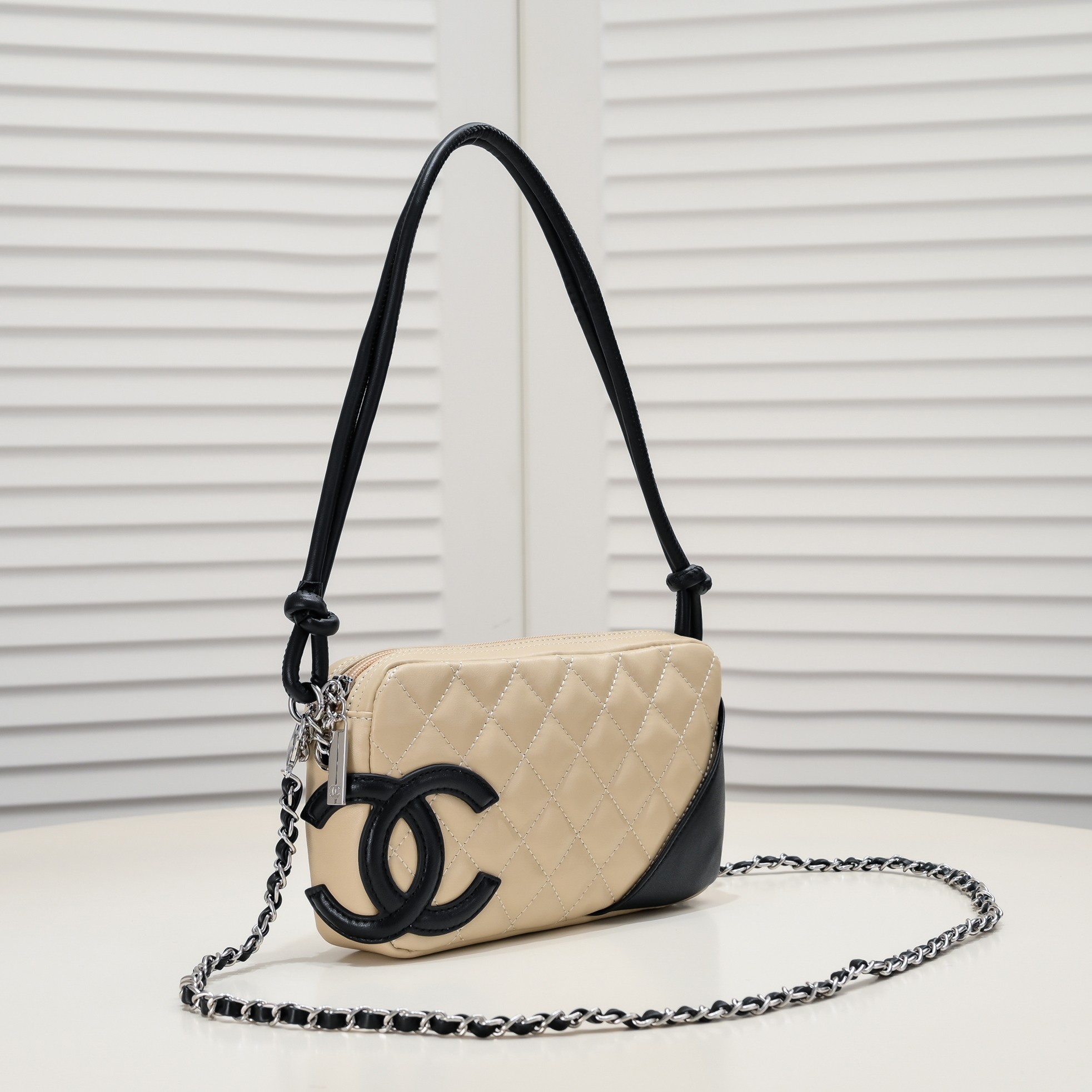 Chanel Ligne Cambon Bowling Bag Small Shoulder Bag Handbag