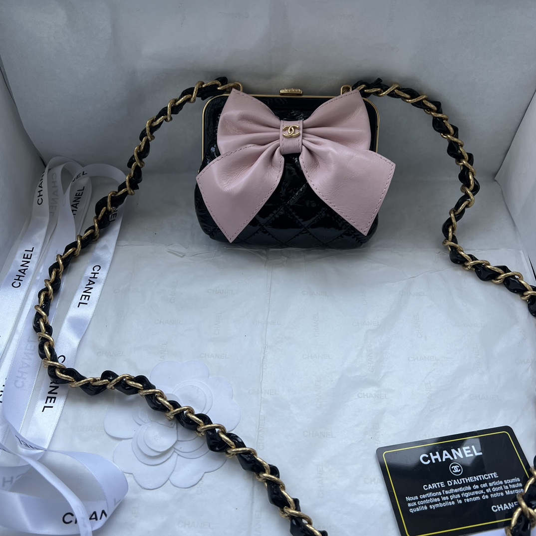 Chanel Bow Cute Clip Bag Sheepskin
