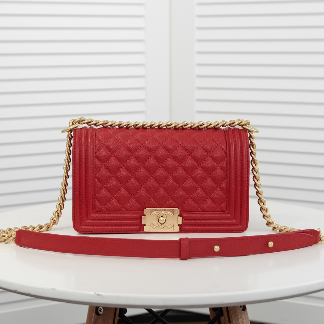 Chanel Leboy litchi or lychee pattern Shoulder Bag Handbag