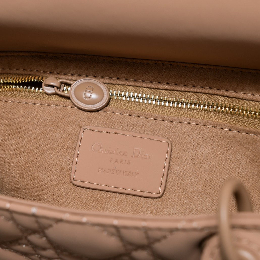 Medium Lady Dior Bag Apricot Matte 2022 LM071 24cm