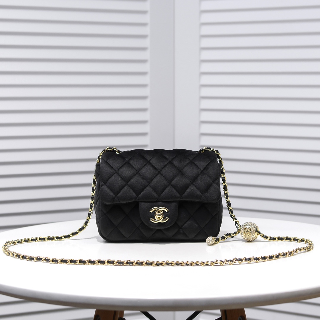Chanel 1786 Velvet Rhinestones Shoulder Bag Handbag