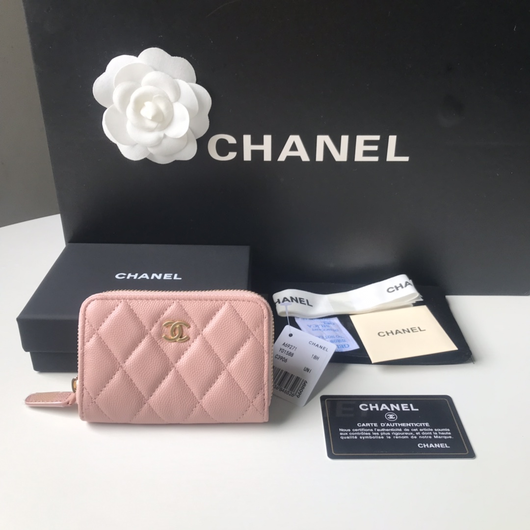 CHANEL CLASSIC ZIPPED COIN PURSE caviar