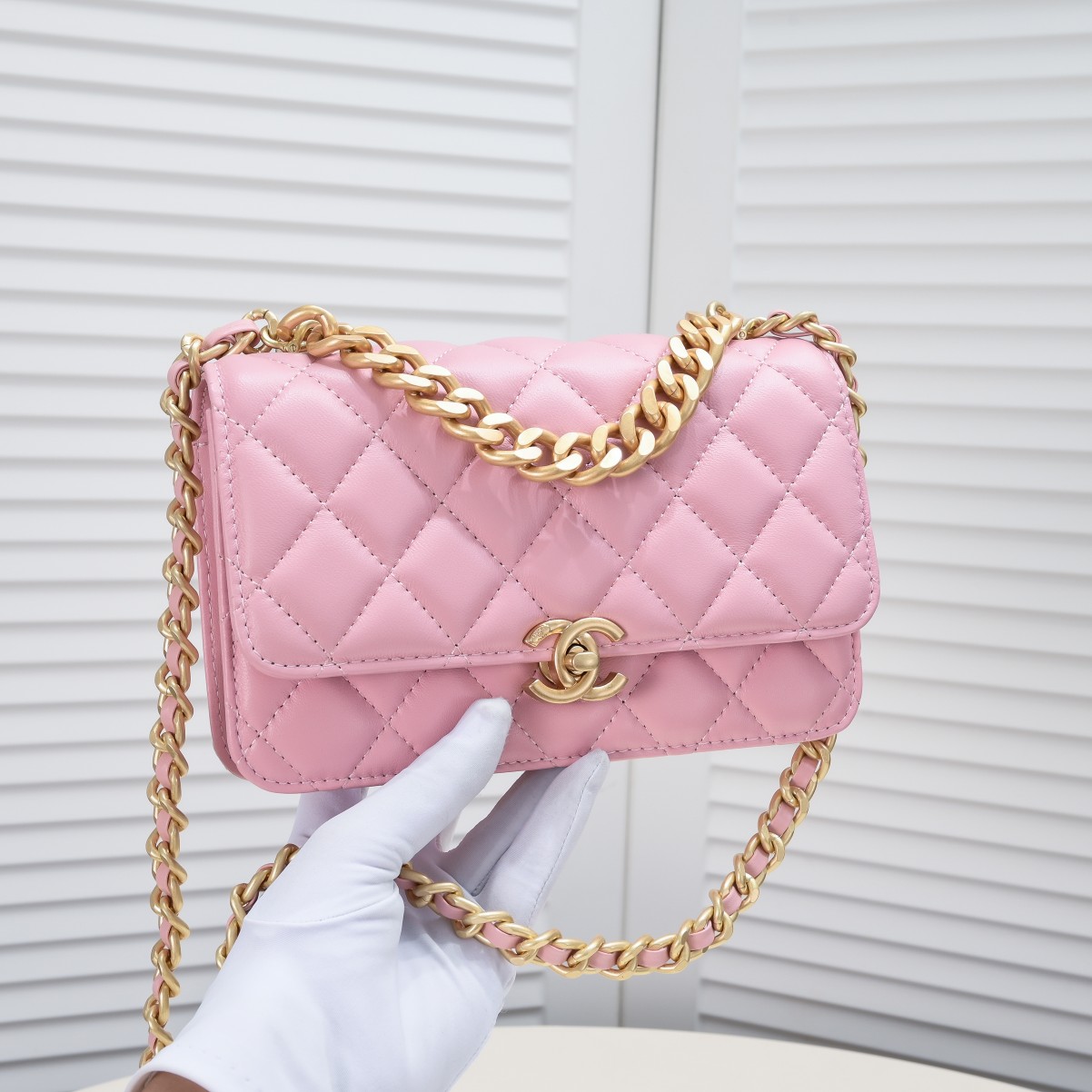 Chanel Soft Sheepskin Chain  Shoulder Bag Handbag