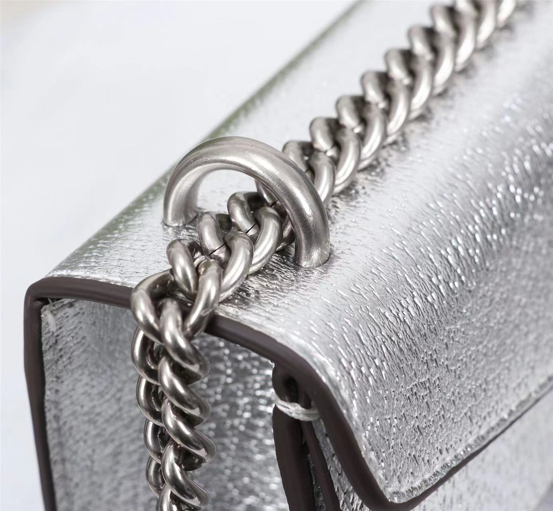 Dionysus Small Shoulder Bag Silver 499623 LM002 25cm