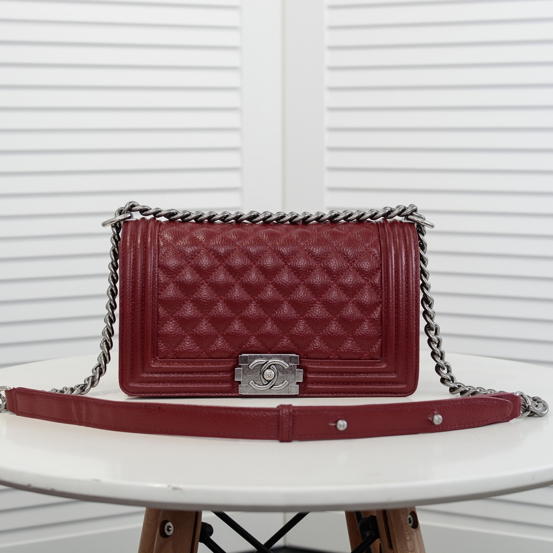 Chanel Leboy litchi or lychee pattern Shoulder Bag Handbag