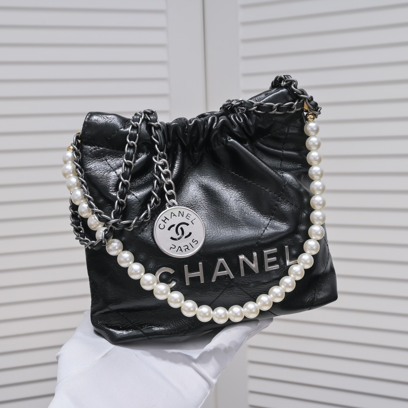 Chanel 22S Trash Bag Mini Pearl Bag Shoulder Bag Handbag