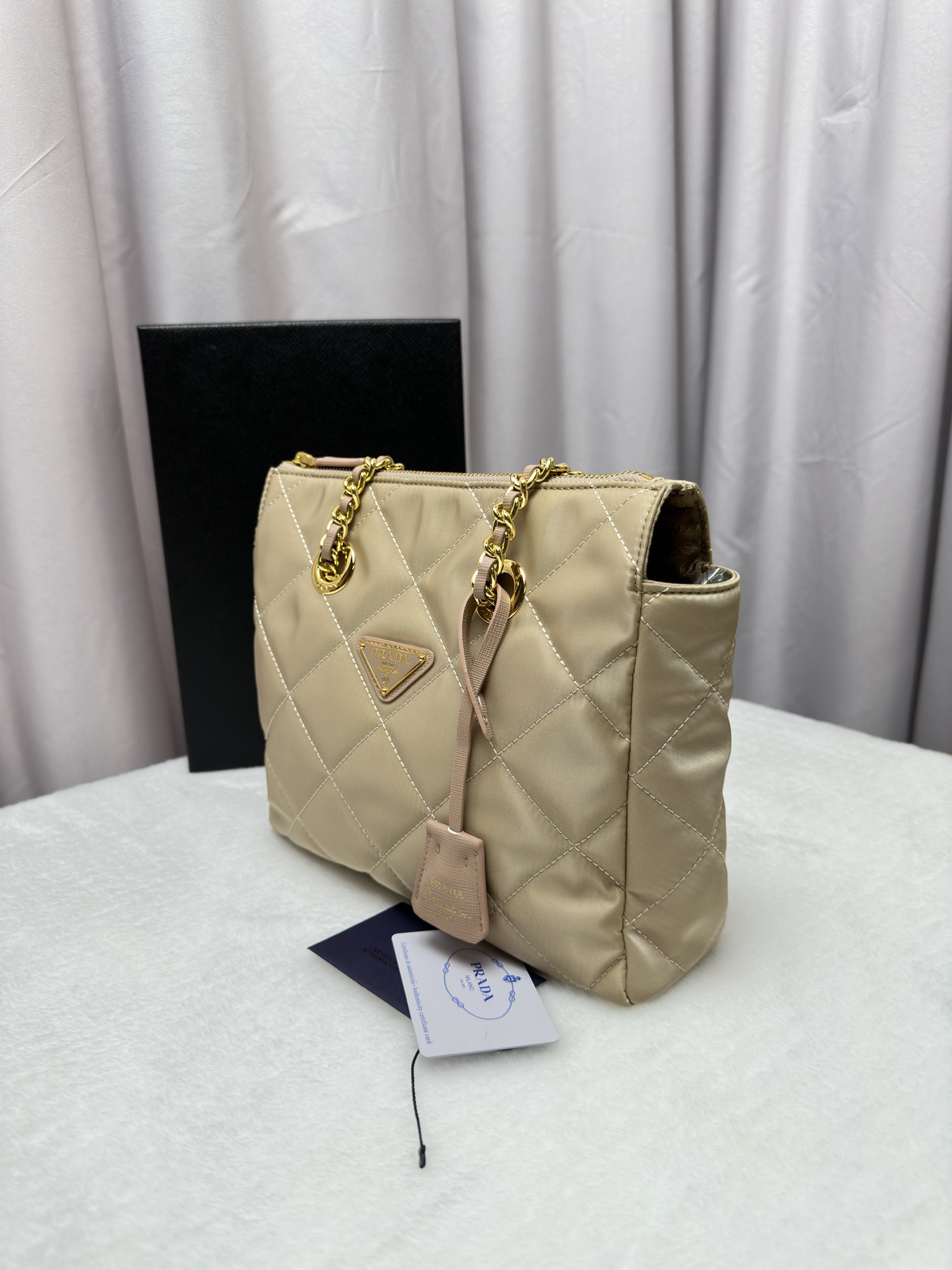 Prada Re-Nylon Tote Apricot 1BG468 22PJ051 25cm