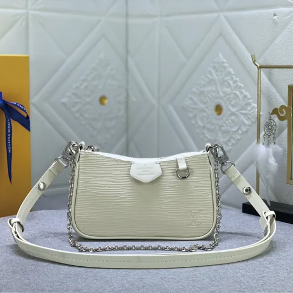 LV Easy Pouch On Strap Beige water ripples M80349 MQ051 19cm