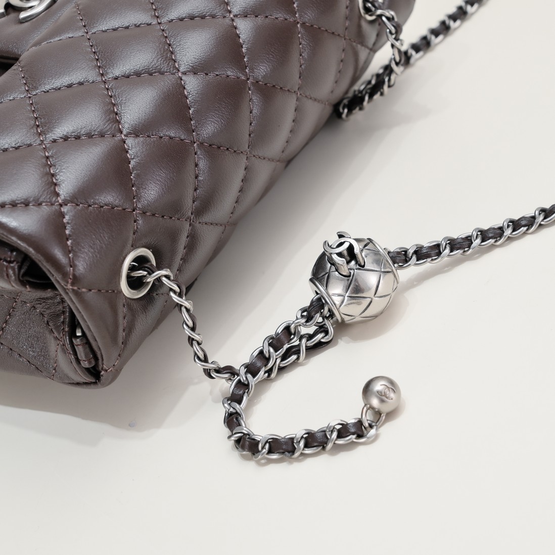 Chanel Cross Body Metal Ball Chain Shoulder Bag Handbag