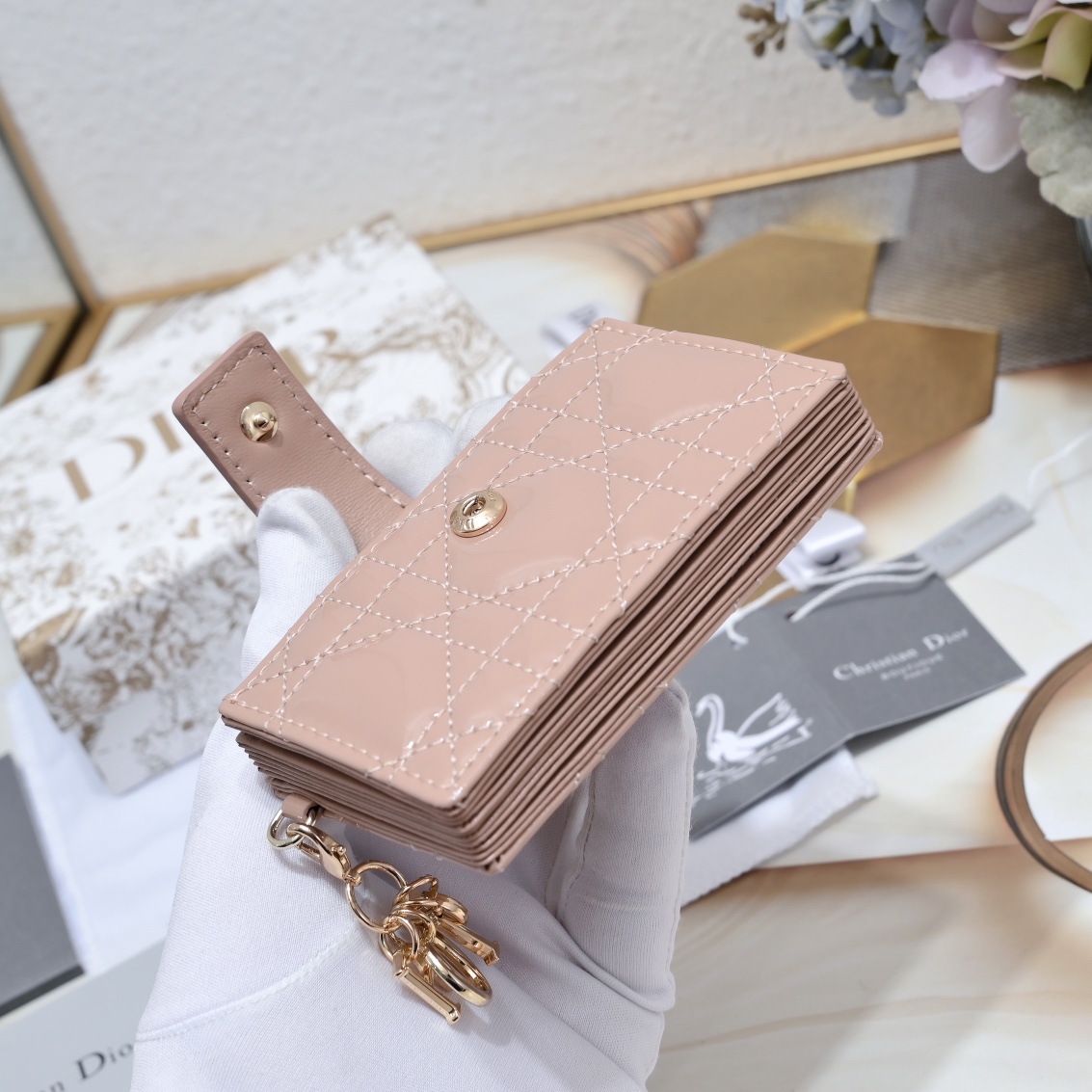 Lady Dior 5-Gusset Card Holder 10A+ top quality S0178 LM091 10.4cm