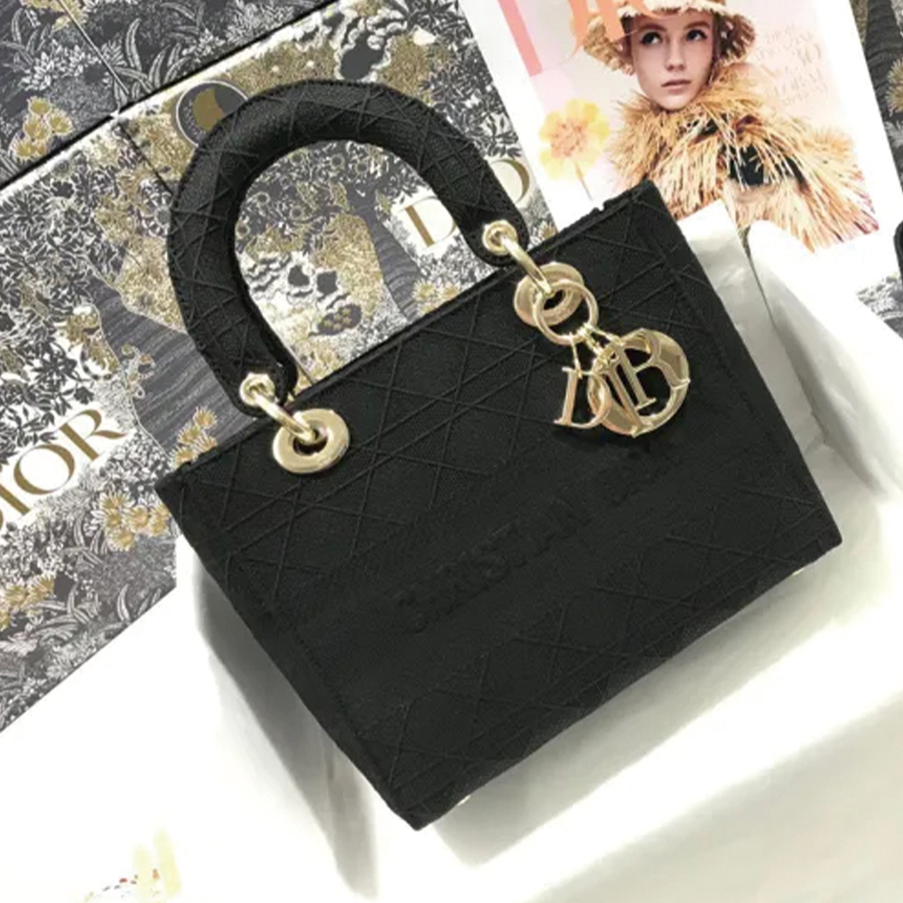 10A + top quality Dior Medium Lady D-Lite Bag M0565 LM003 24cm