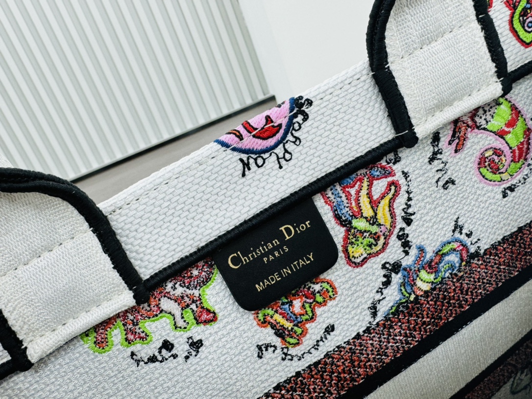 Dior Book Tote Embroider Medium Shoulder Bag Handbag
