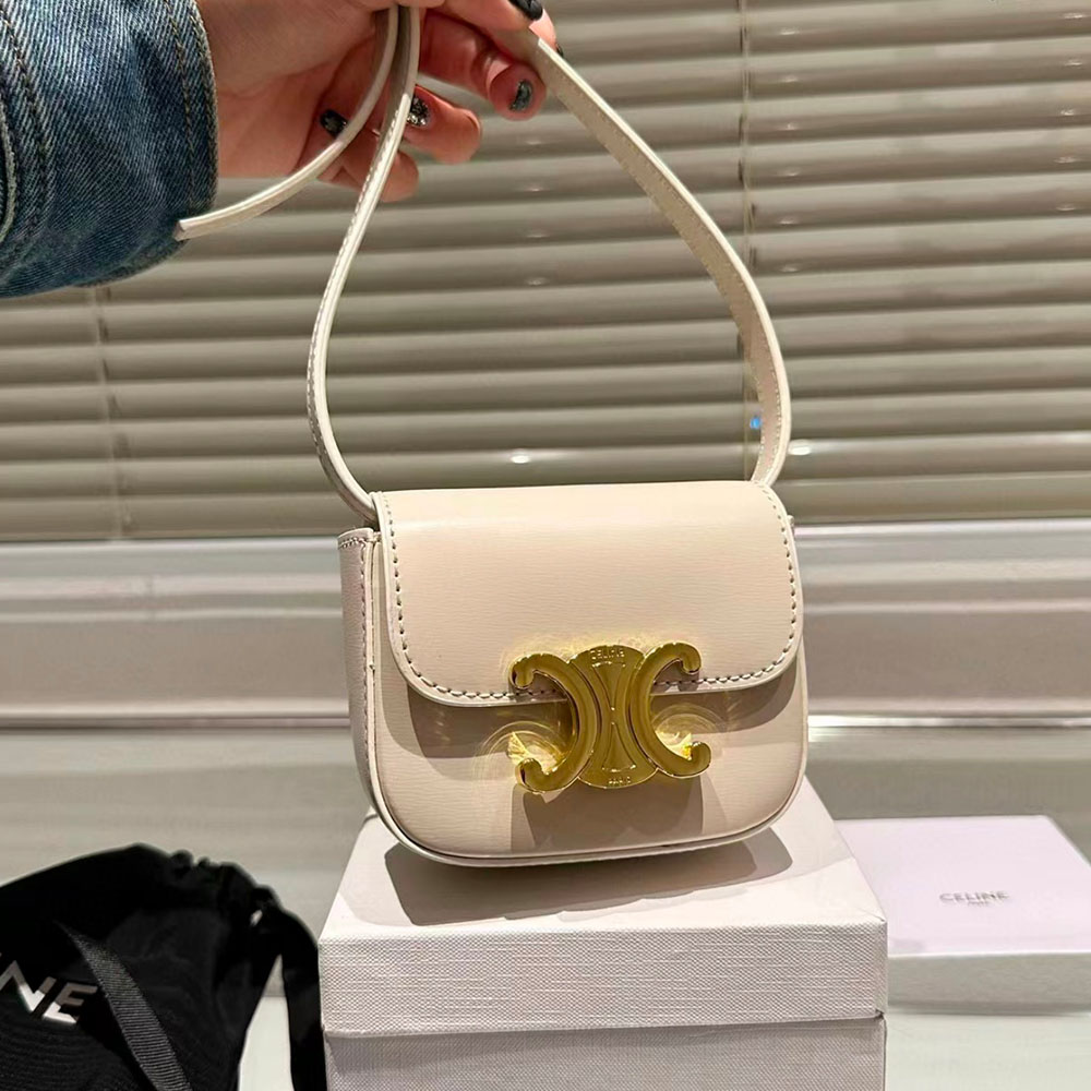 CELINE MINI TRIOMPHE IN SHINY CALFSKIN(Replica)