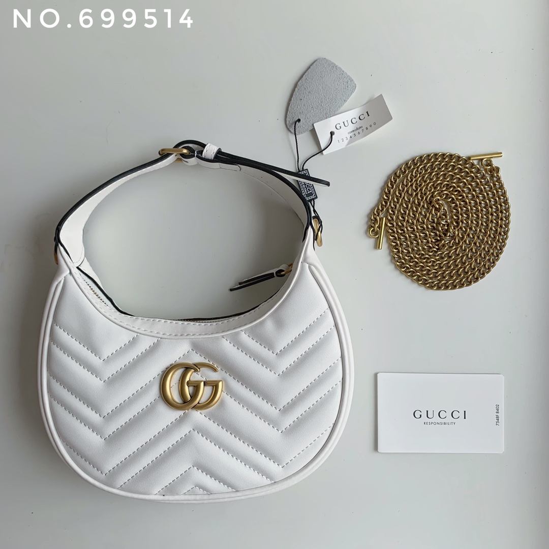 Gucci Marmnt Half Moon Shoulder Bag Handbag (Replica)
