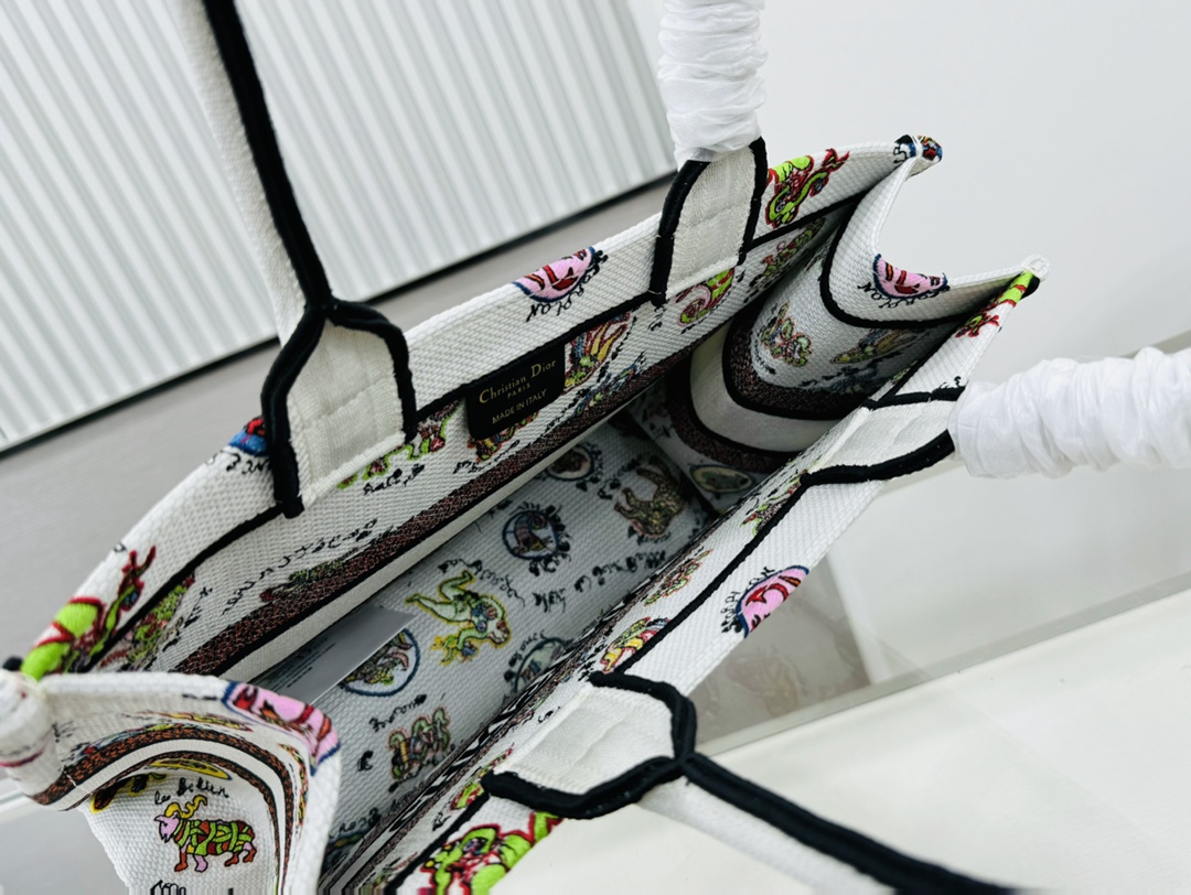 Dior Book Tote Embroider Medium Shoulder Bag Handbag