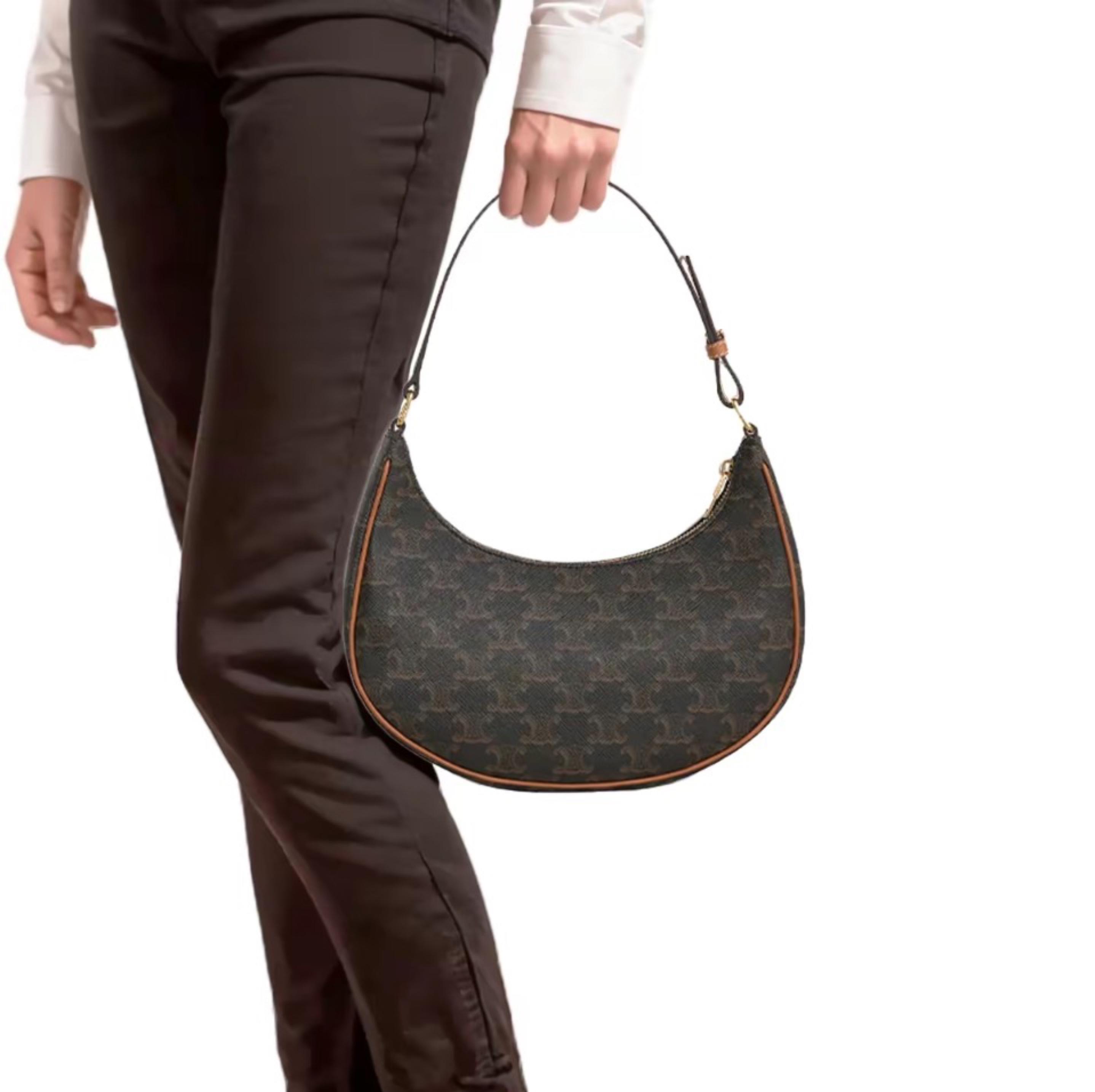 Celine Triomphe Half Moon Leather Handbag Shoulder Bag (Replica)