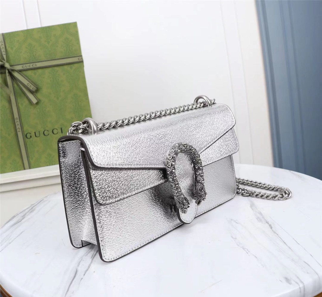 Dionysus Small Shoulder Bag Silver 499623 LM002 25cm