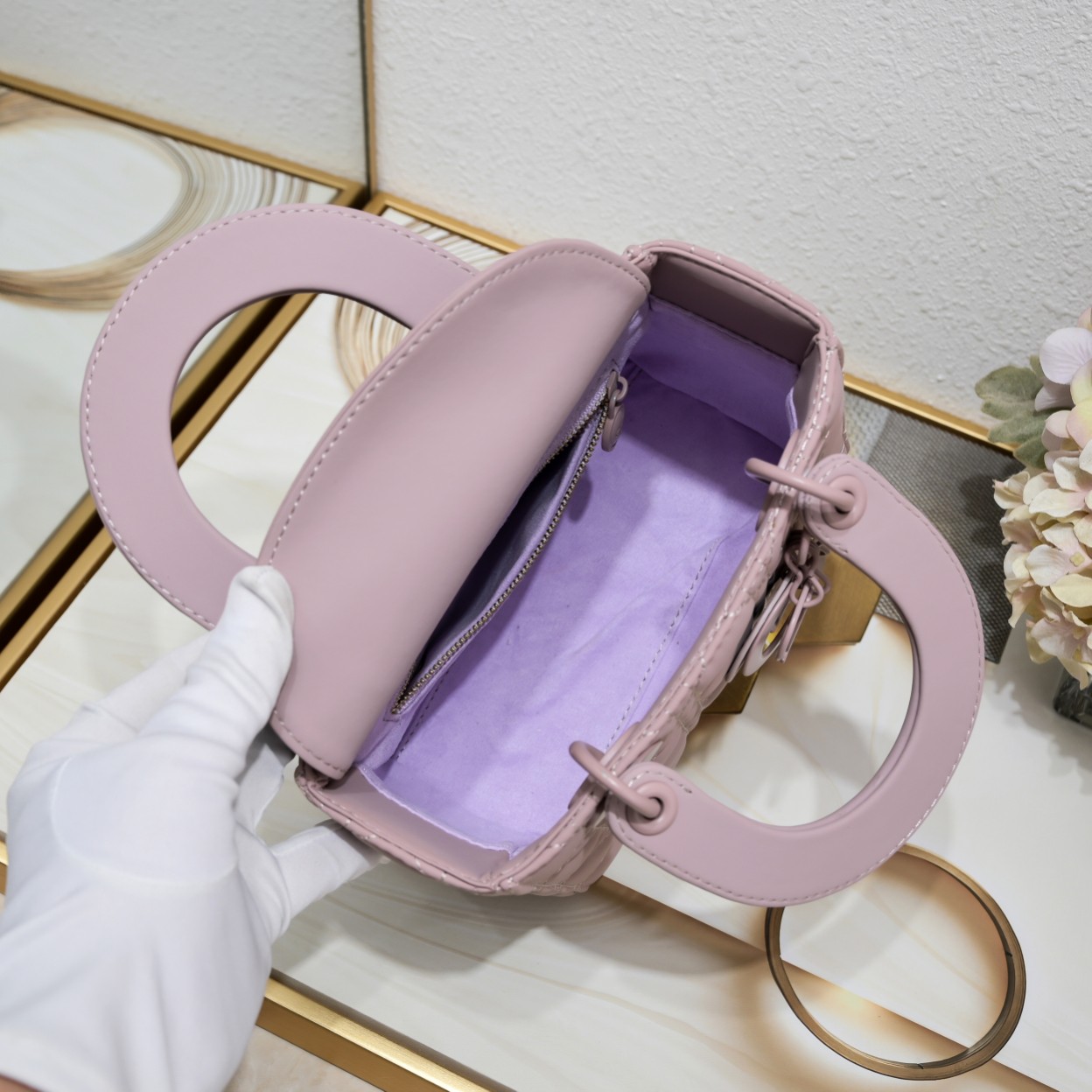 Small Lady Dior My ABCDior Bag Purple Matte 2022 LM061 20cm