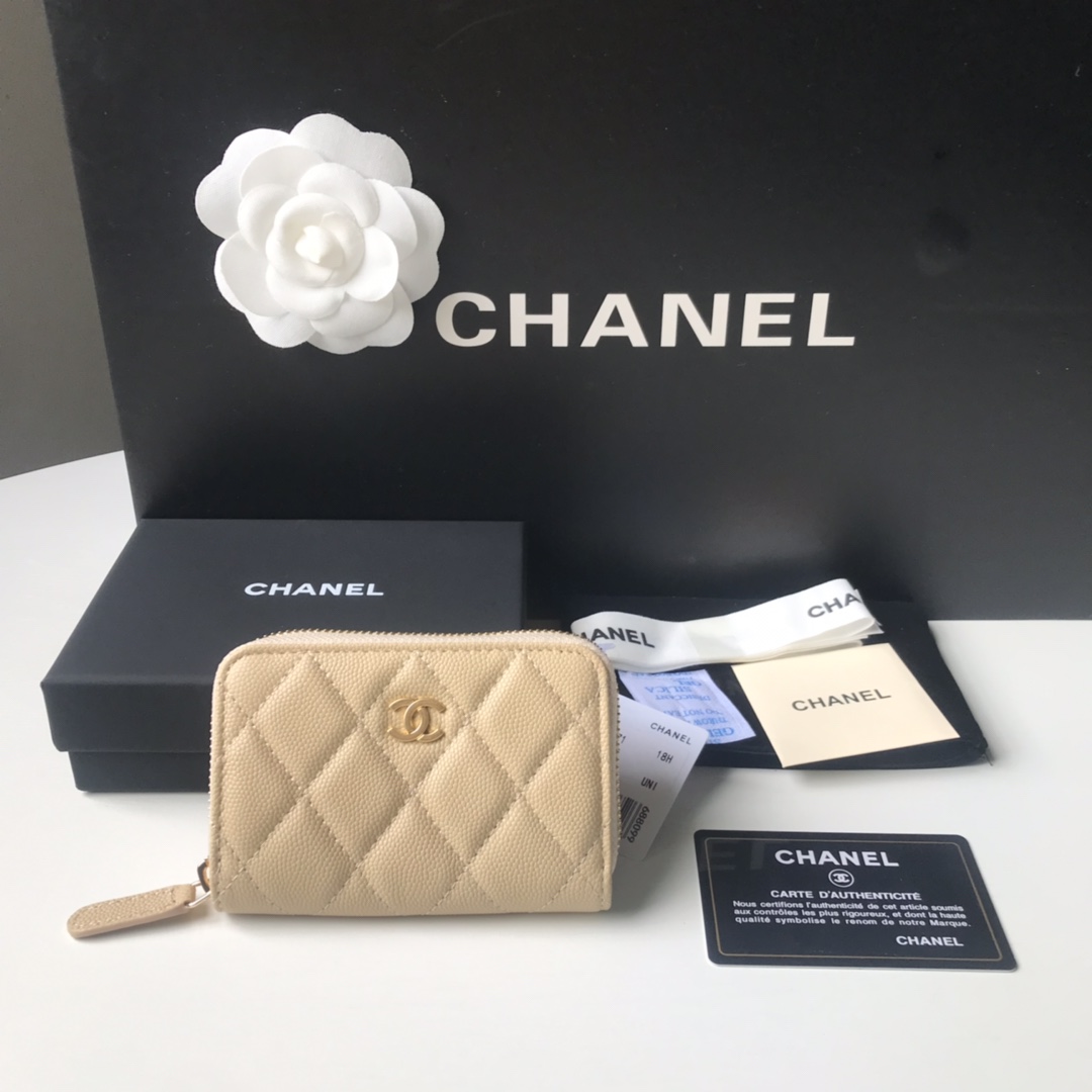 CHANEL CLASSIC ZIPPED COIN PURSE caviar