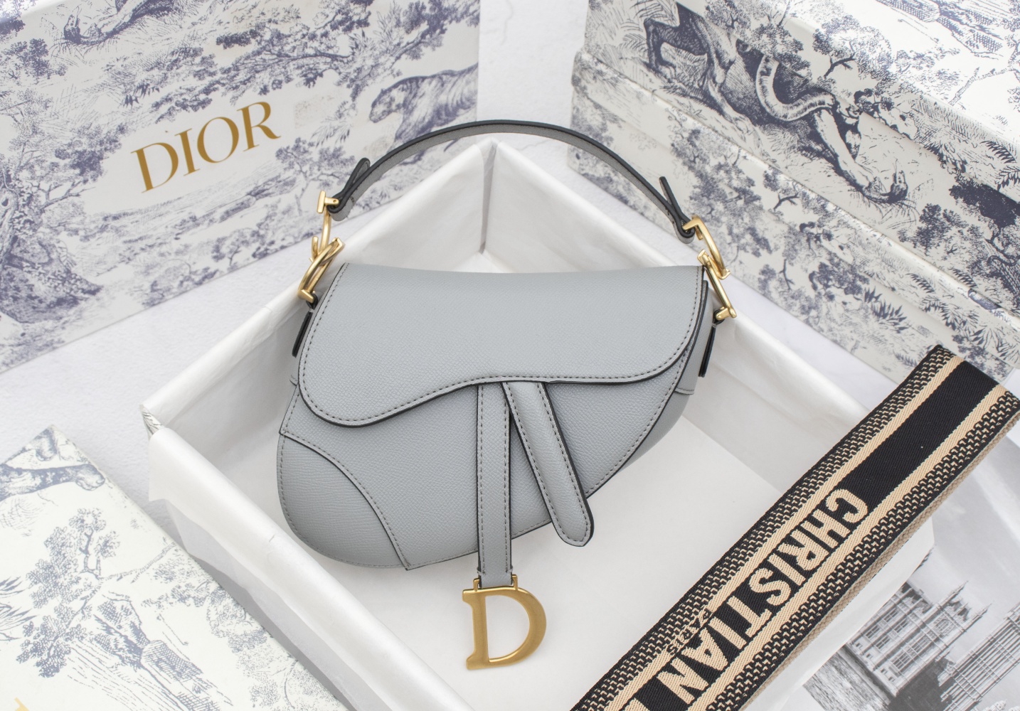 Dior Saddle bag Grained 19.5cm 6666