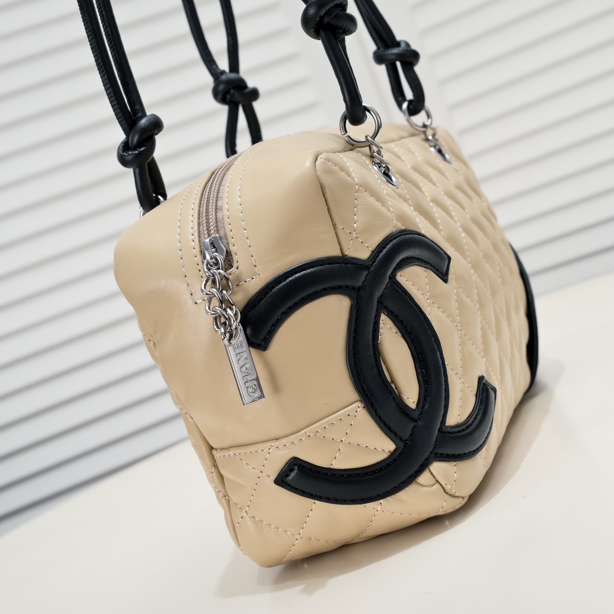 Chanel Ligne Cambon Bowling Bag Large Shoulder Bag Handbag