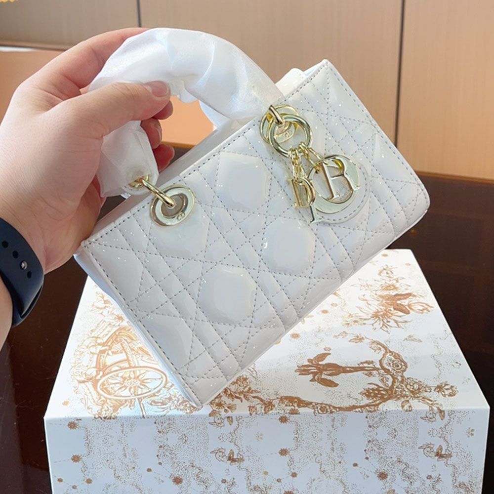 Dior Mini LADY D-JOY -  Lacquer cowhide leather(Replica)