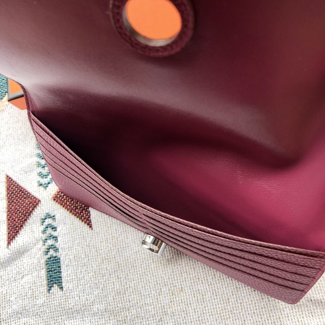 Hermes Dogon Compact Wallet Medium Peach