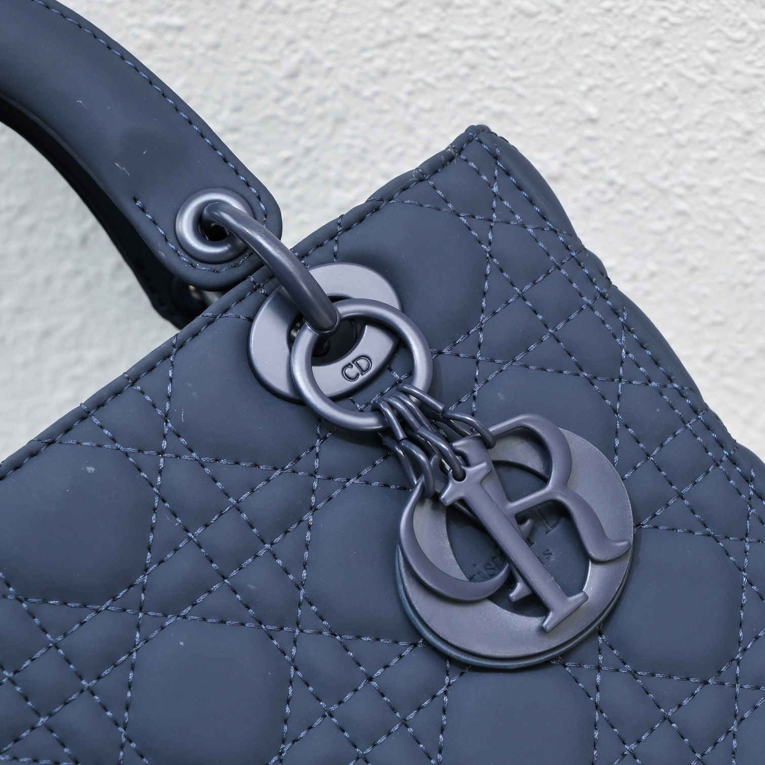 Medium Lady Dior Bag Blue Matte 2022 LM071 24cm