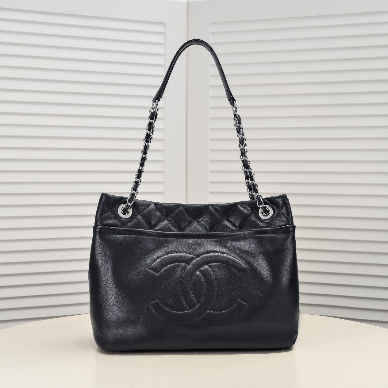 Chanel Tote Shopping Bag Vintage Shoulder Bag Handbag