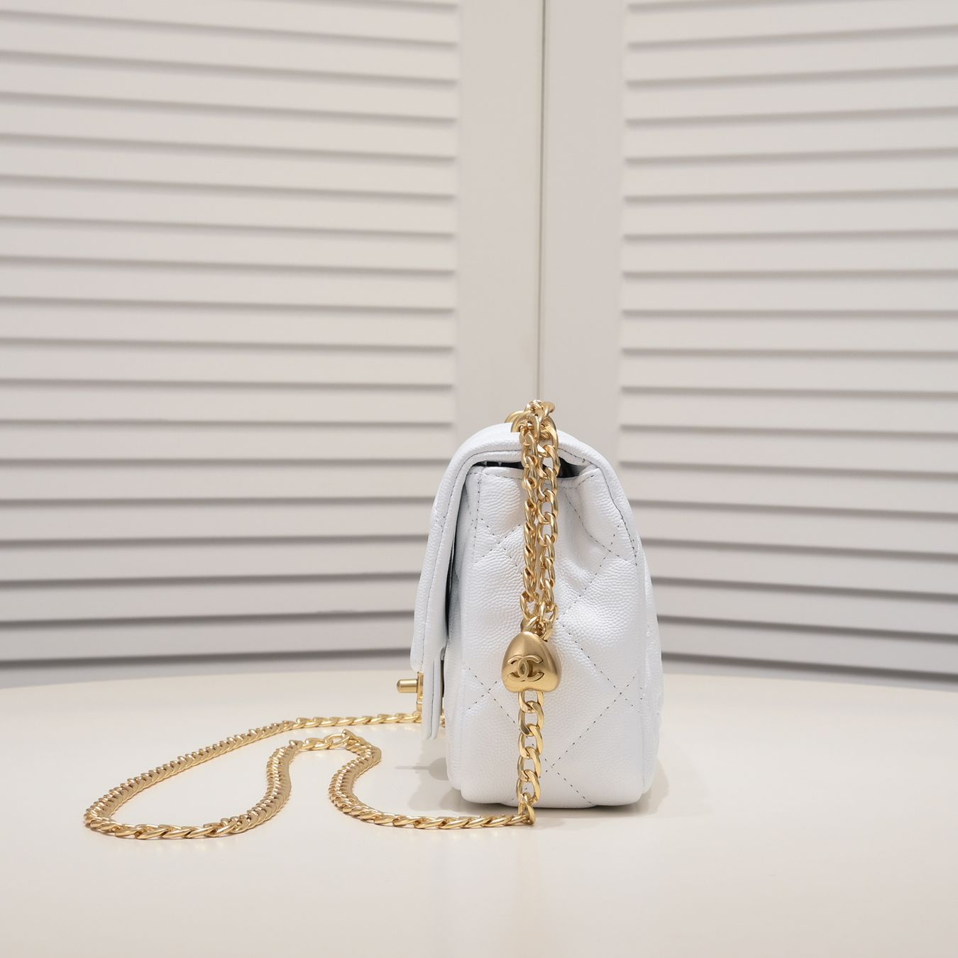 Chanel 23P Peach Hardware Shoulder Bag Handbag