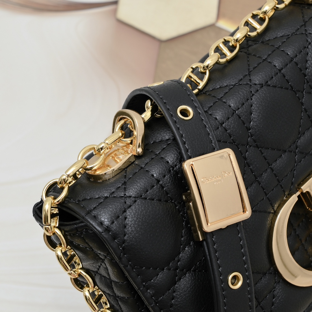 Small Dior Caro Bag Black 9797 XB091 21cm