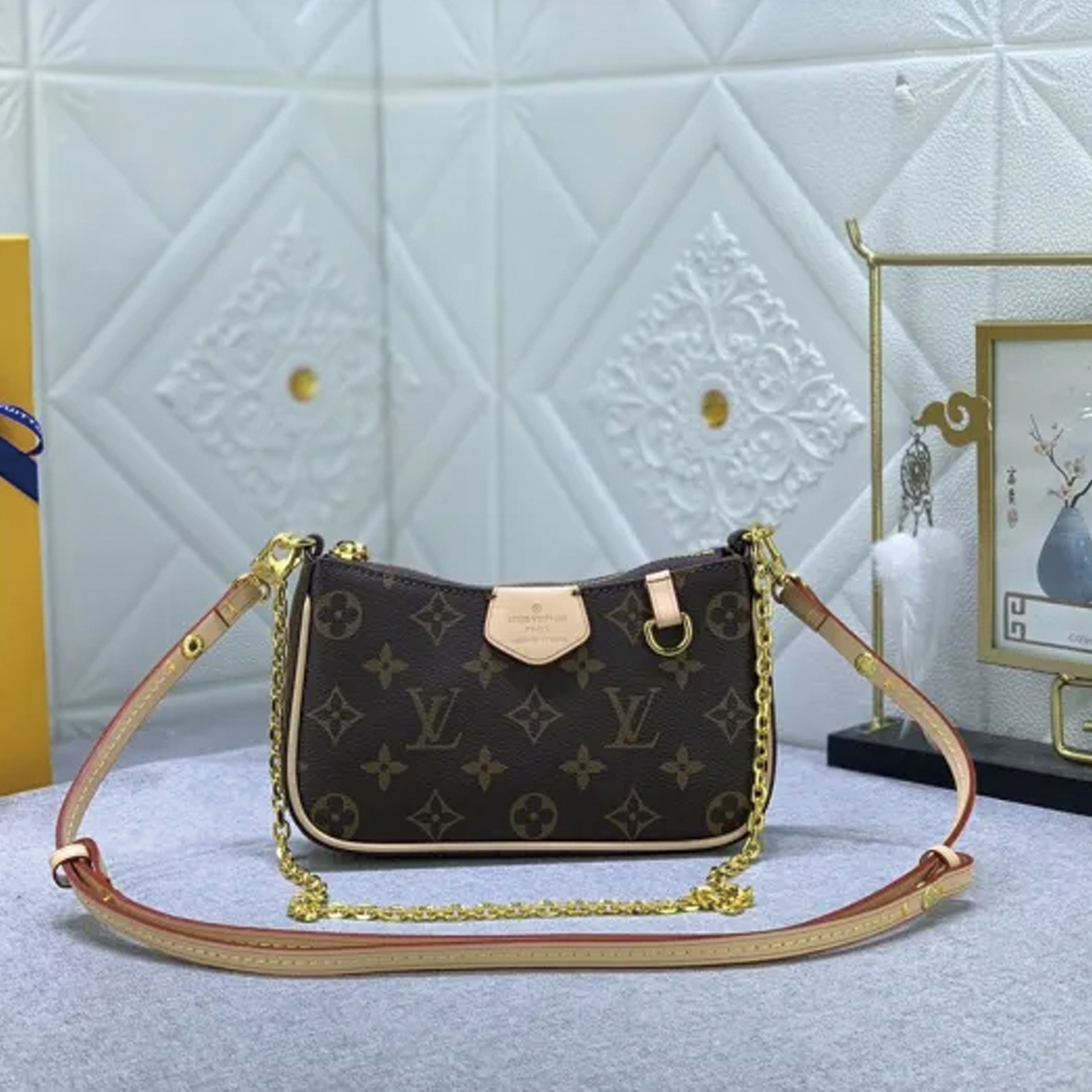 LV Easy Pouch On Strap Brown M80349 MQ051 19cm