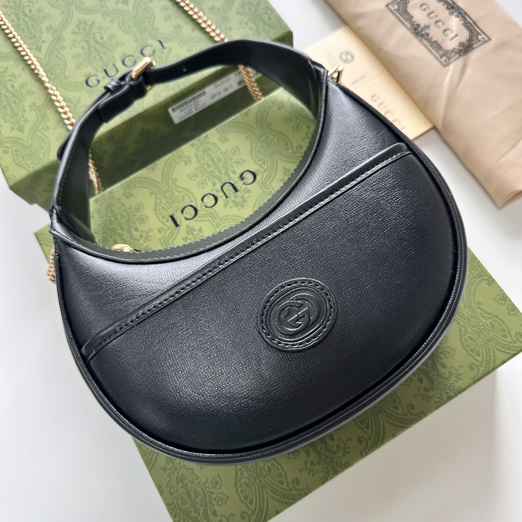 Gucci HALF-MOON-SHAPED MINI BAG 726843 LM001 22cm