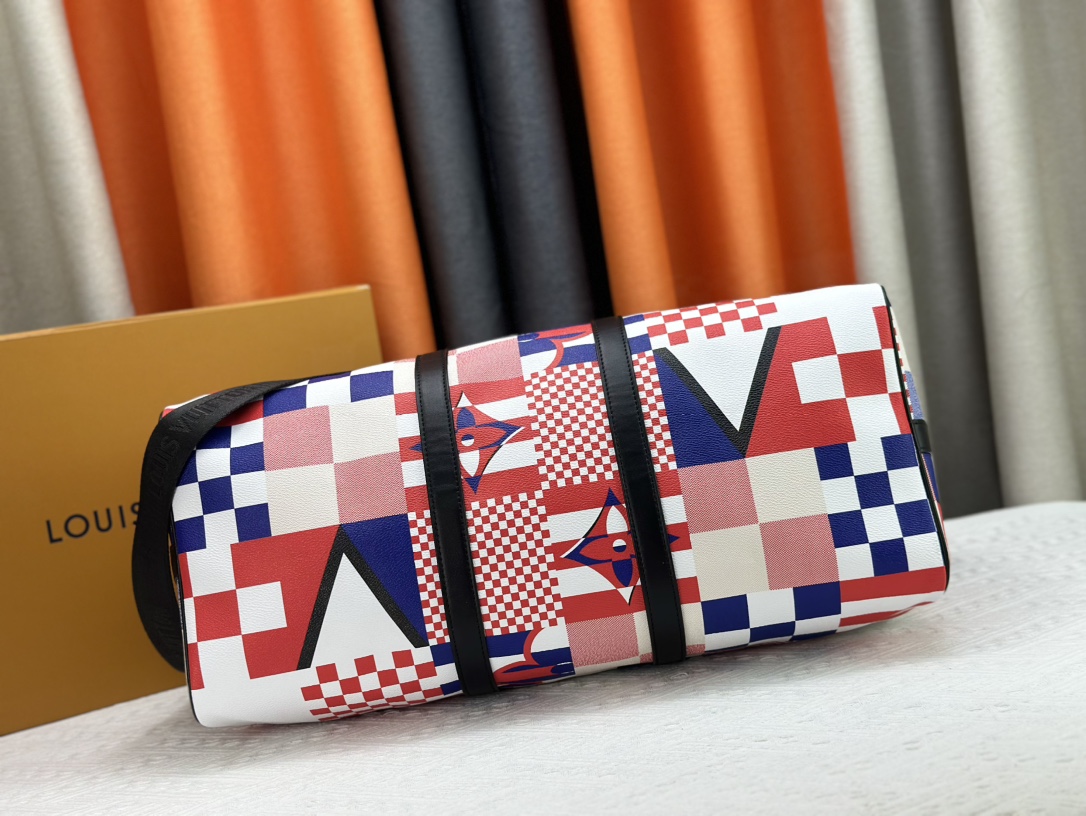 Louis Vuitton Keepall Bandoulière 50 Travel Bag M11674 M41416 Damier Flags
