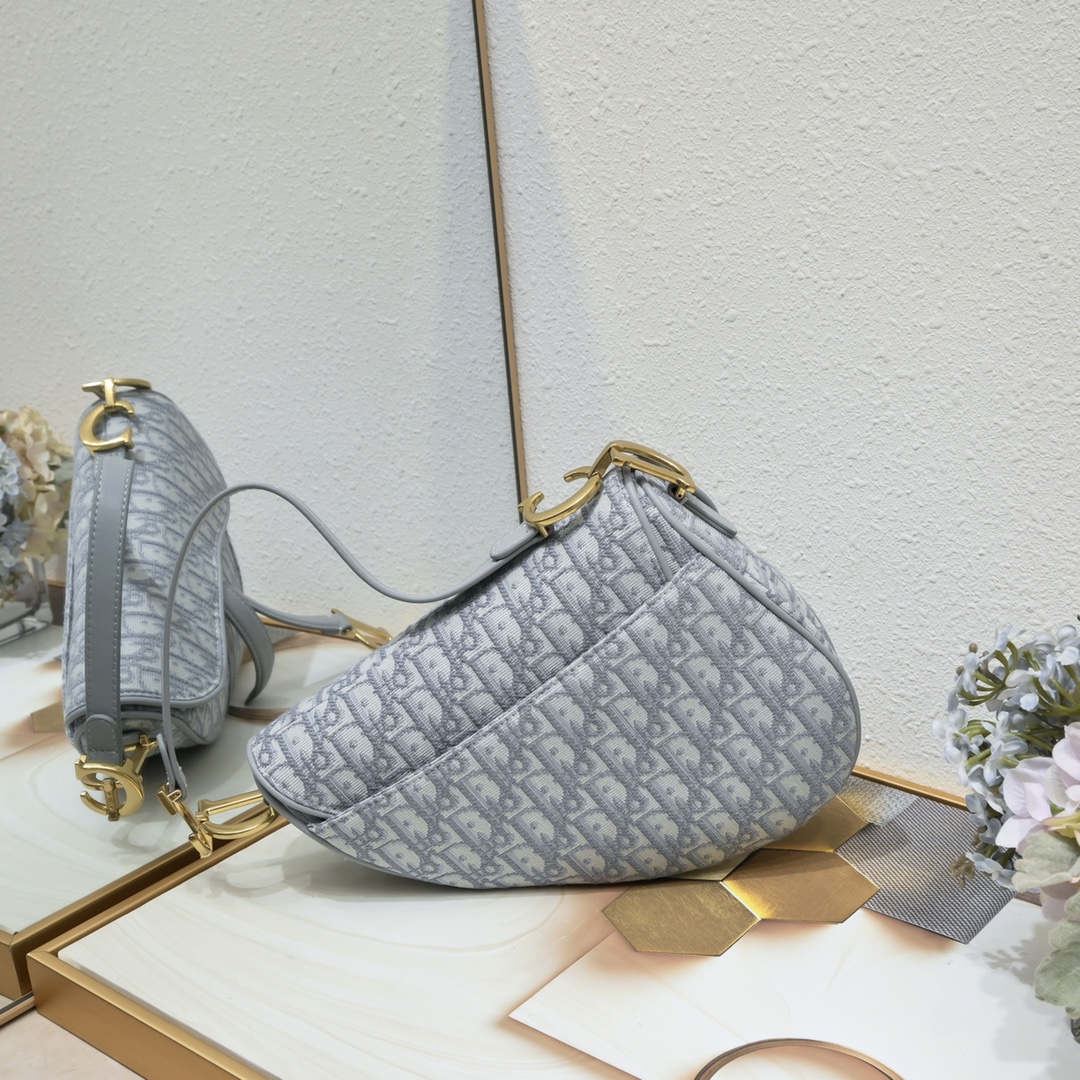 Saddle Bag Gray print with Nailing strap 1003 XB012 25.5cm