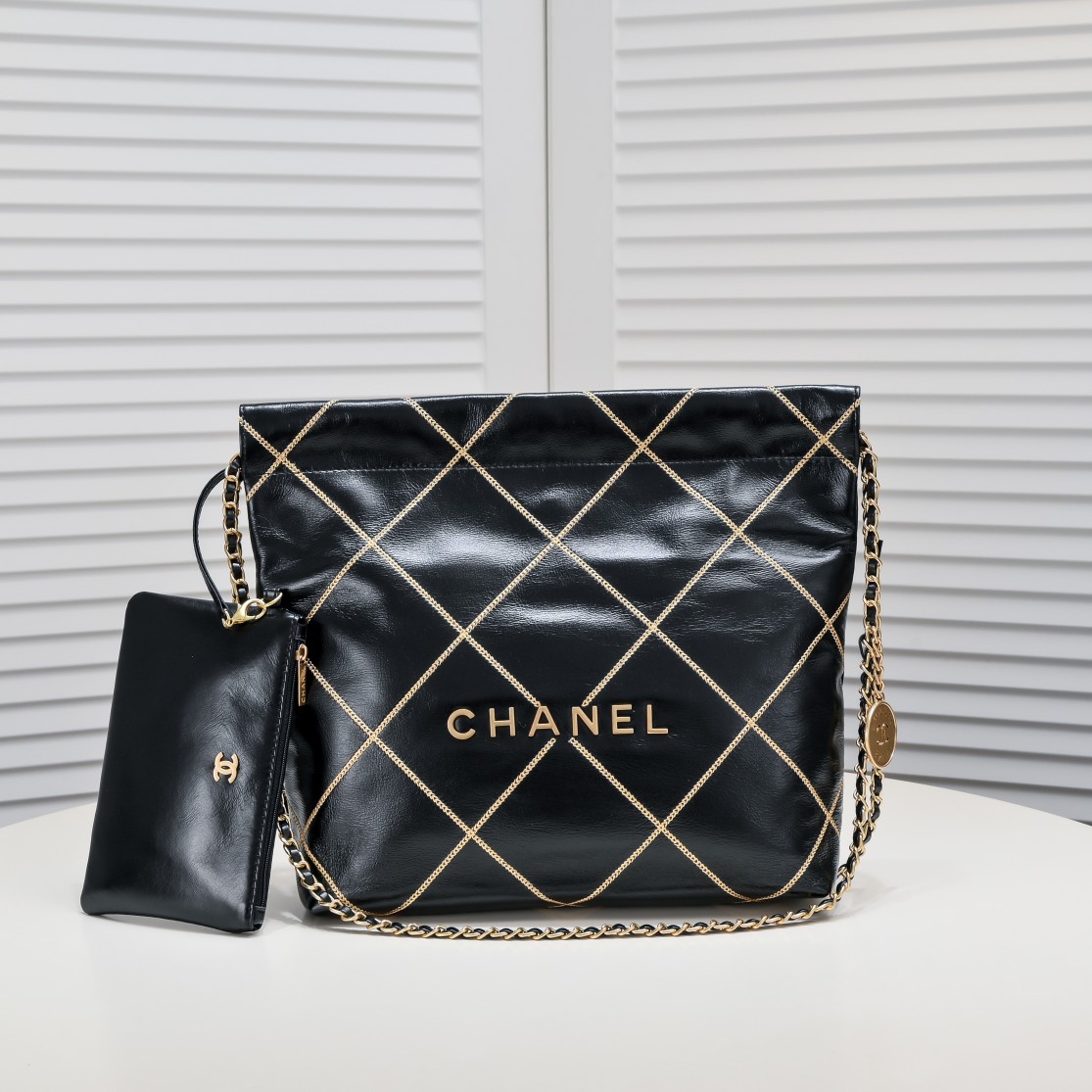 Chanel 22 Bag Pearl Bag Golden Thread Shoulder Bag Handbag