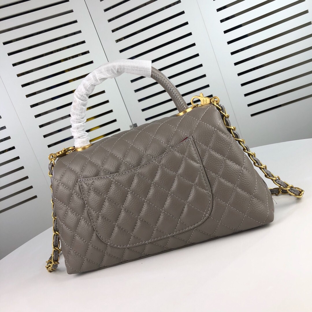 Chanel Grey Medium Shoulder Bag Handbag