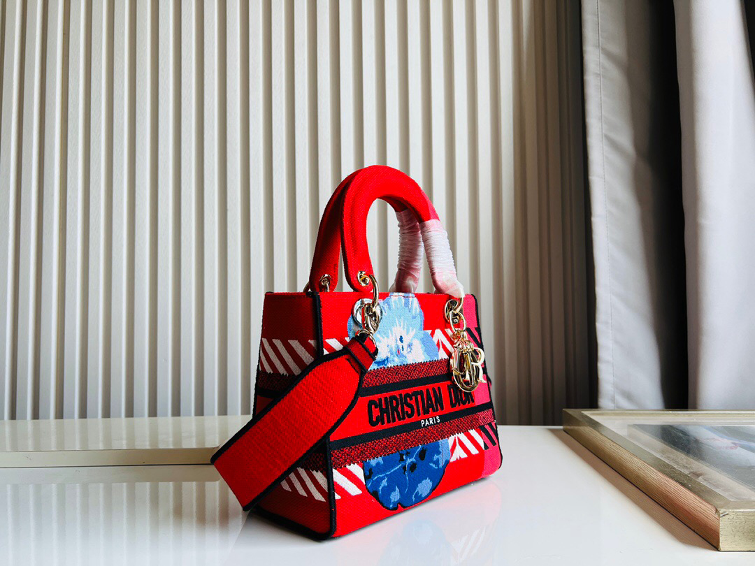 10A + top quality Dior Medium Lady D-Lite Bag M0565 LM003 24cm