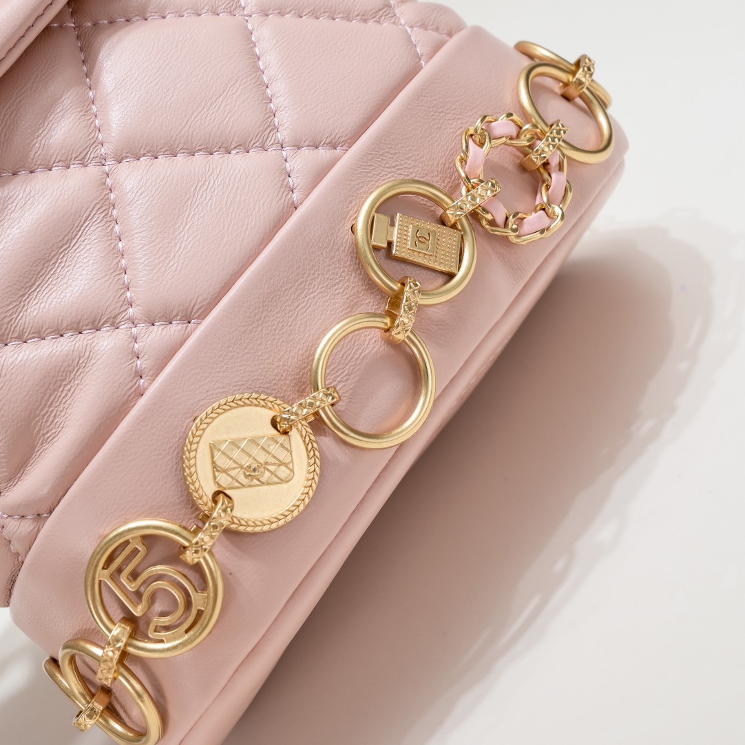 Chanel 23b Gold Coin Pink Shoulder Bag  Shoulder Bag Handbag