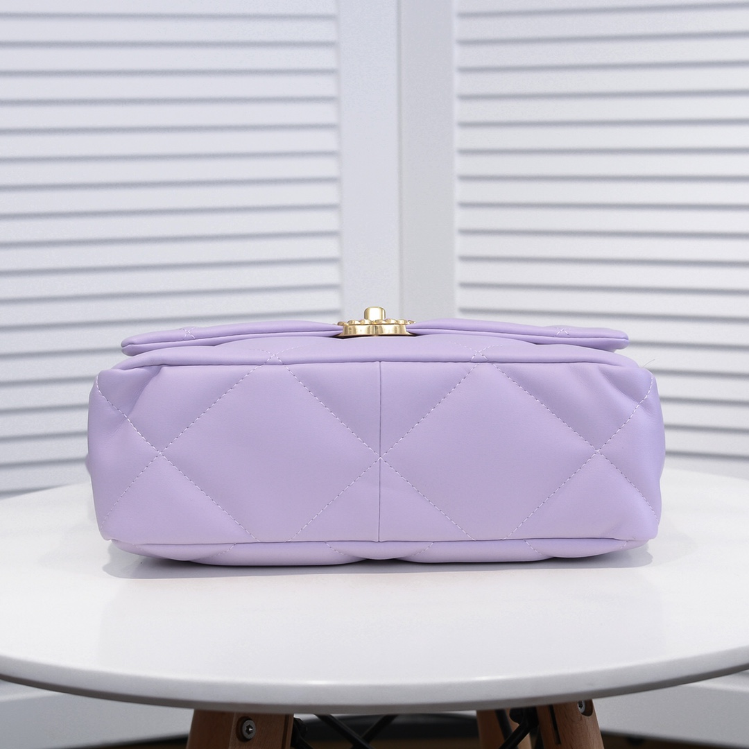 Chanel Lambskin Quilted Medium19 Flap Shoulder Bag Handbag