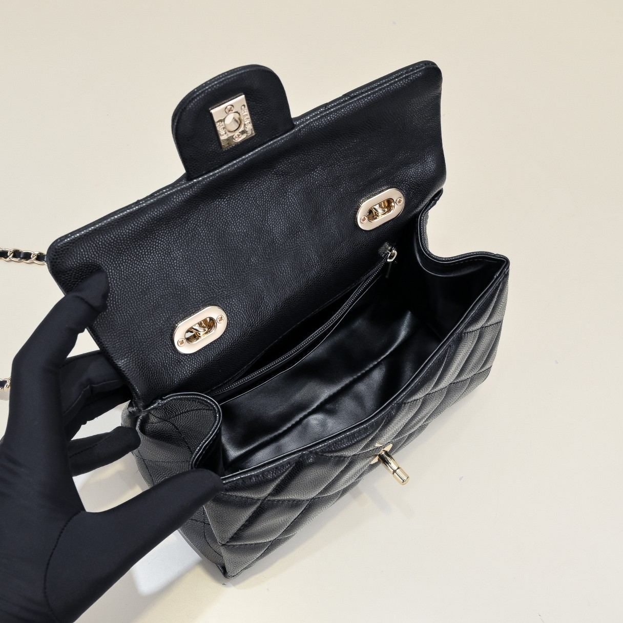 Chanel 24p Litchi Grain Cowhide Kelly Handbag Shoulder Bag Handbag