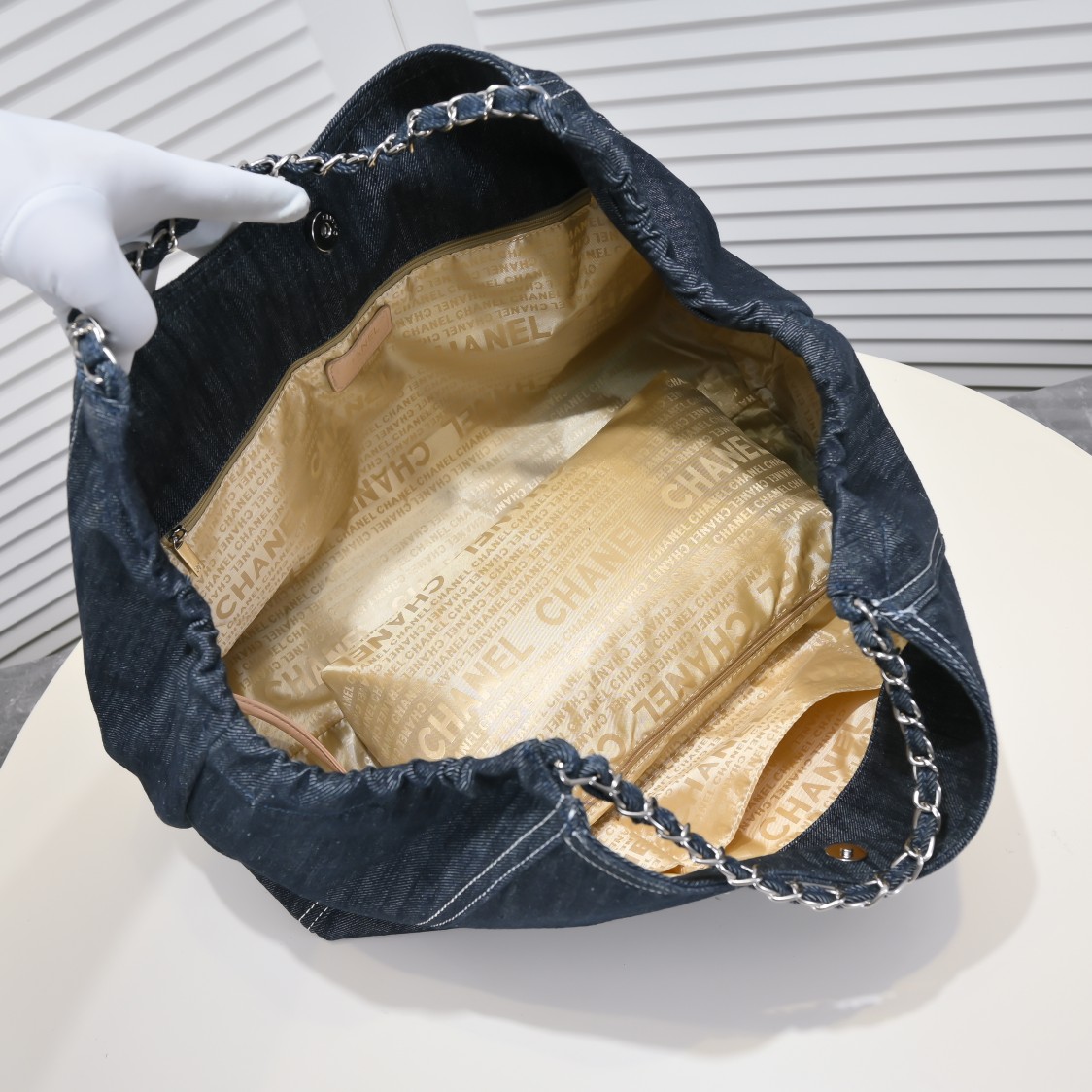 Chanel Coco Cabas Denim Large Hobo Bag In Blue Shoulder Bag Handbag