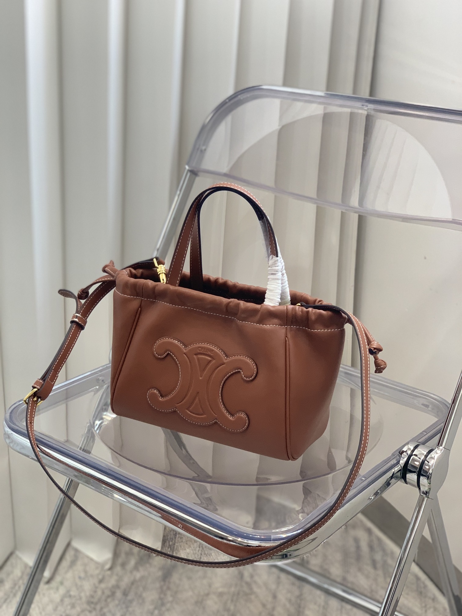 CABAS TRIOMPHE Small Bag Brown 111013 LM051 22cm