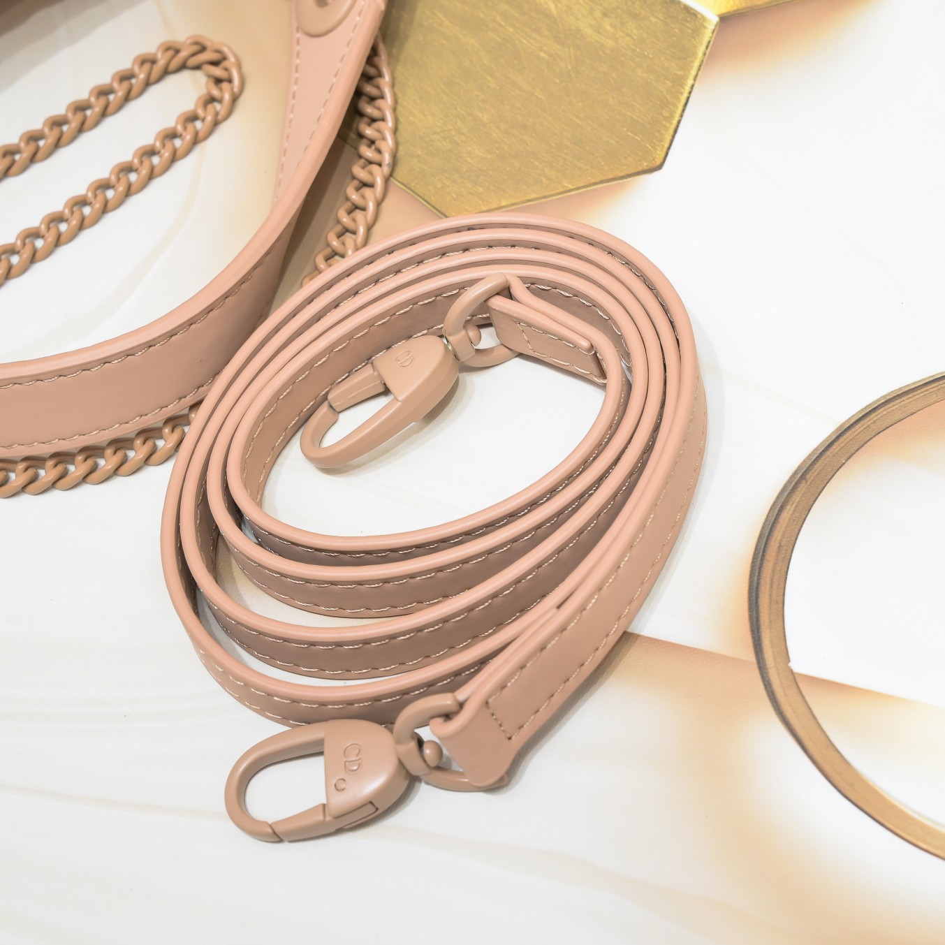 Mini Lady Dior Bag Apricot Matte 2022 LM051 17cm