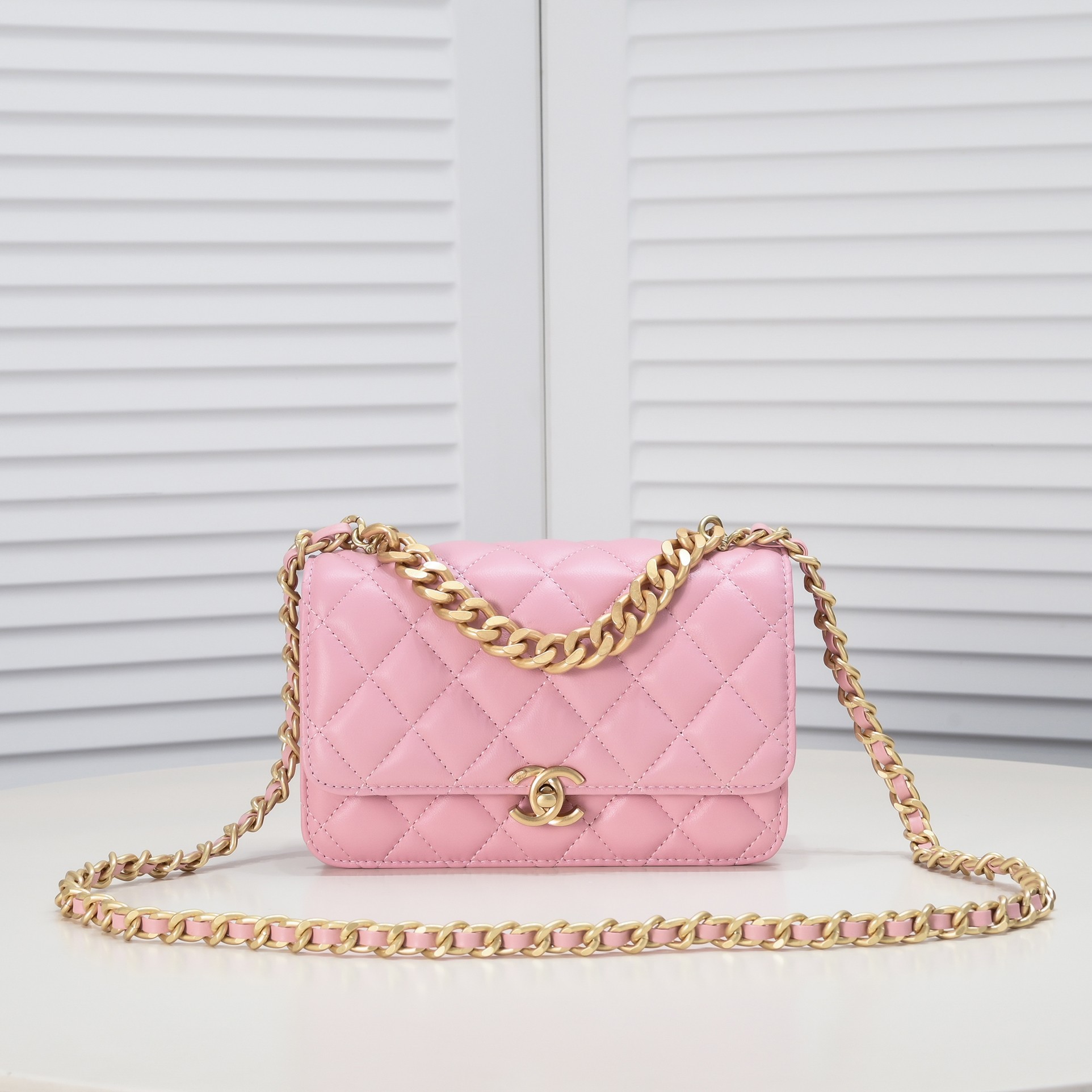 Chanel Soft Sheepskin Chain  Shoulder Bag Handbag