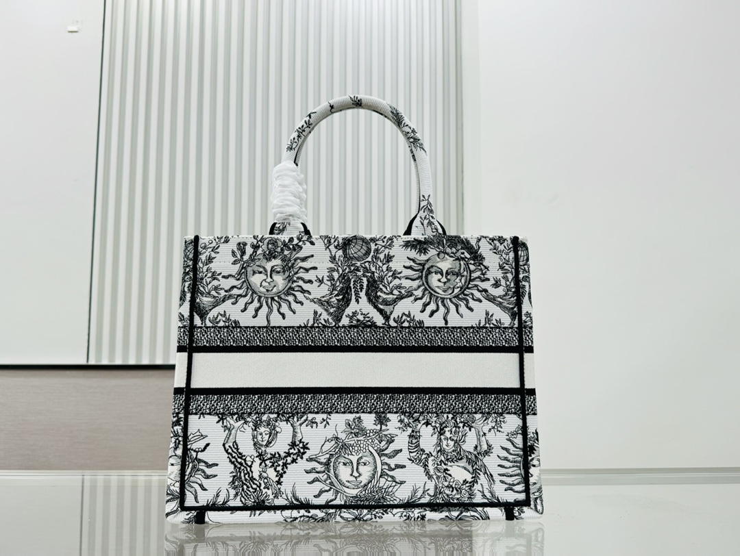 Dior Book Tote Embroider Medium Shoulder Bag Handbag
