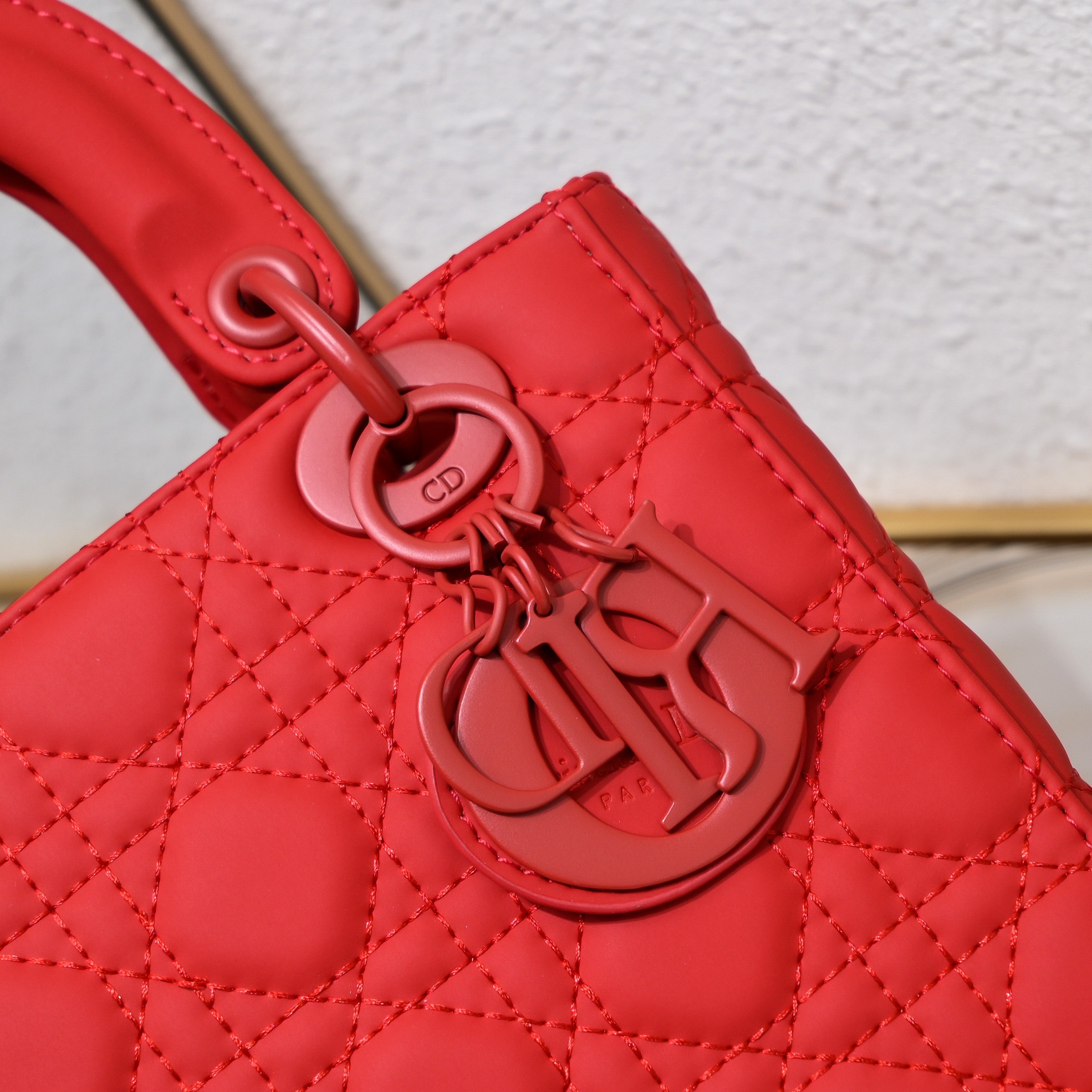 Small Lady Dior My ABCDior Bag Red Matte 2022 LM061 20cm