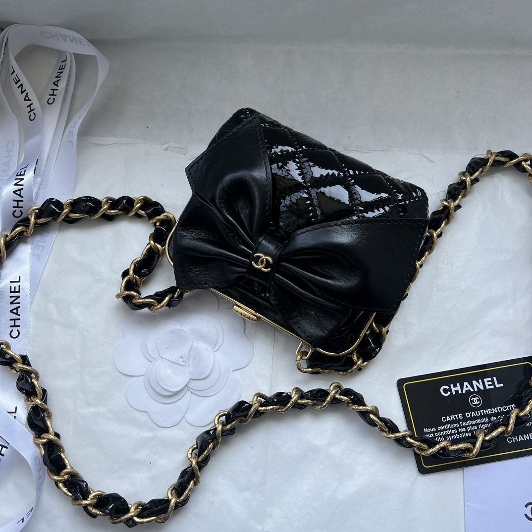 Chanel Bow Cute Clip Bag Sheepskin